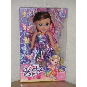Zuru Sparkle Girlz Fairy 15" Tall Purple Dress Blue Eyes 3+ Age Brand New in Box